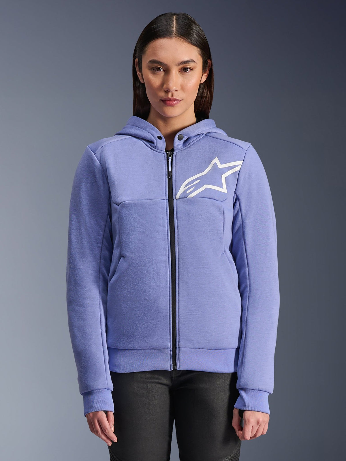 Alpinestars Hoodie Woman Chrome v2 Blue/Violet - MxProStoreParts