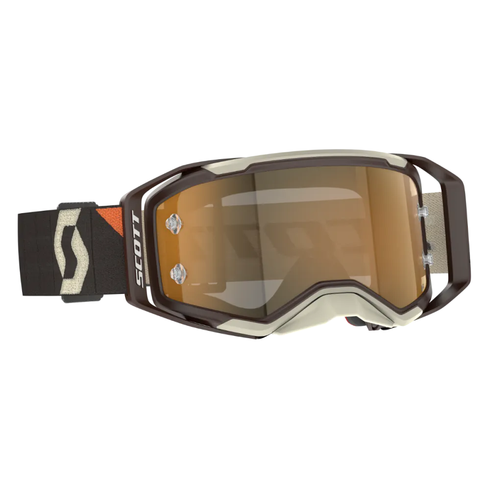 Scott Prospect 2.0 AMP Crossbril Deeo Bruin / Beige (Lens: Goud Chrome Works)