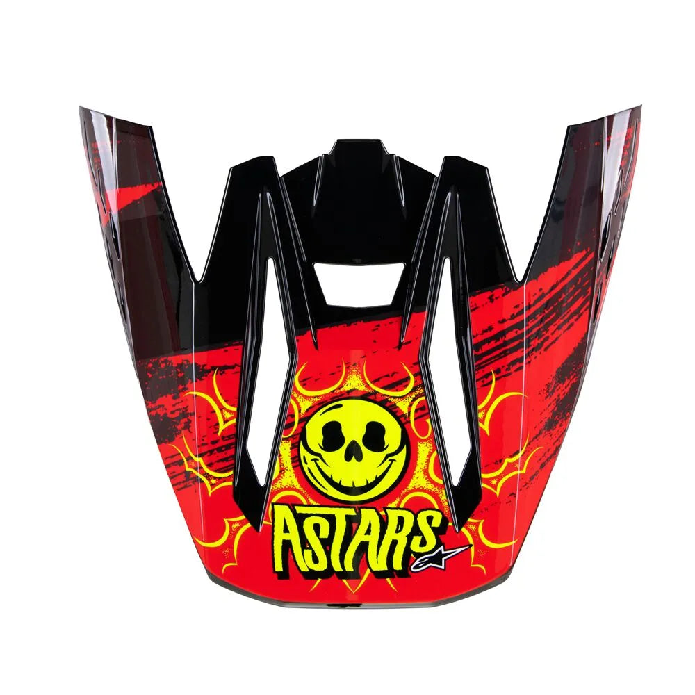 Alpinestars S-M5 Rash helmklep – Donkergrijs Helderrood glanzend