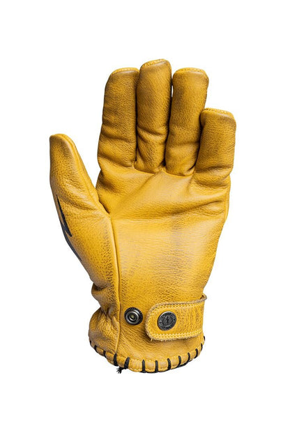JOHN DOE Coyote leren herenhandschoenen zwart/geel – maat L - MxProStoreParts