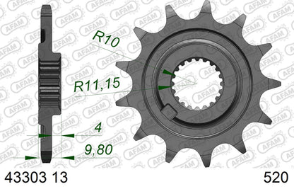AFAM voortandwiel 13 tands staal Sherco 125cc