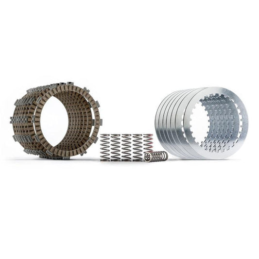 Hinson clutch plate kit with brown fiber plates, silver steel plates, and coil springs
