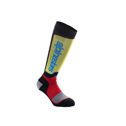 Alpinestars Youth MX Plus Socks, Black, Red, Light Blue - MxProStoreParts