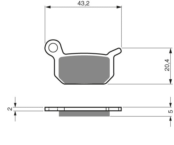 Technische illustratie: GOLDFREN Brake Pads 190 Ceramic Carbon S3 – 190 S3; uitvoering volgens artikelgegevens