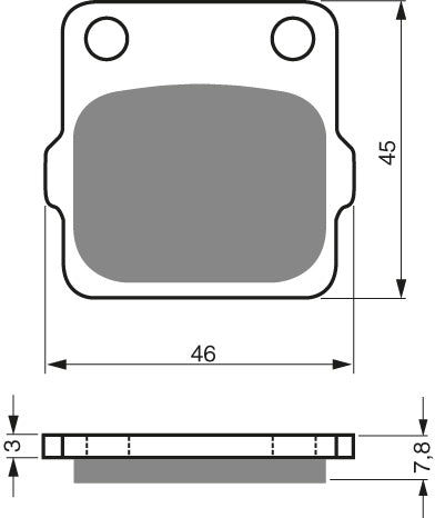 Technische illustratie: GOLDFREN Brake Pads 007 Ceramic Carbon K1 – 007 K1; uitvoering volgens artikelgegevens