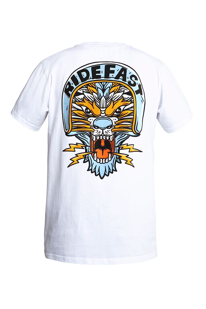 JOHN DOE Lion T-shirt voor heren – wit, maat M - MxProStoreParts