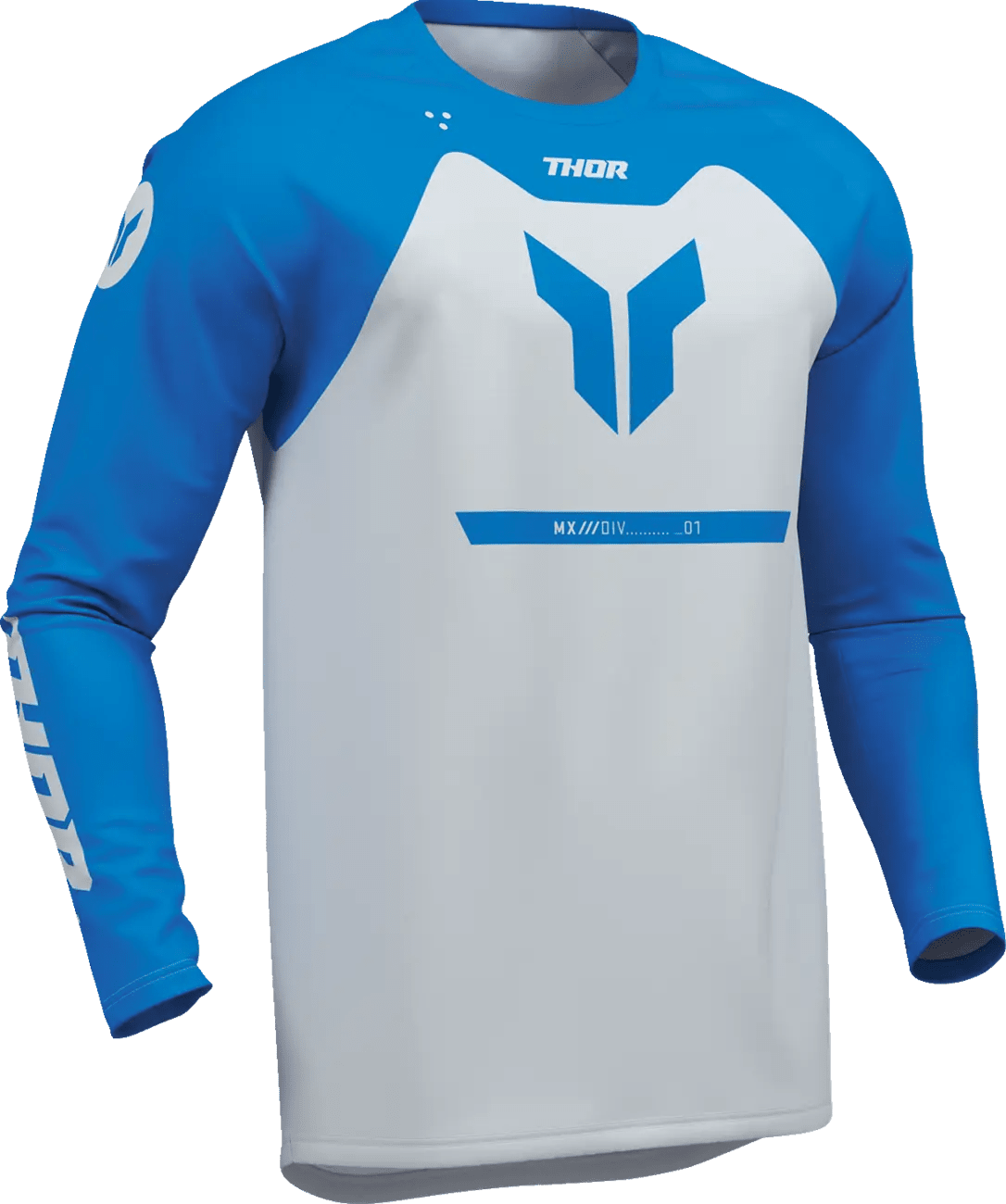 THOR Jeugd Ridemode Menace crossshirt – Blauw/Wit