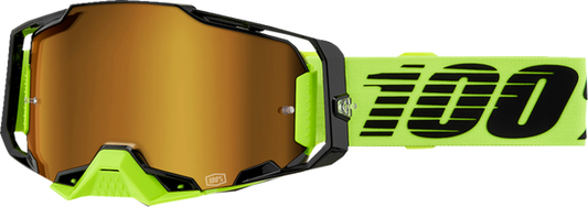 100% Armega Crossbril Neon Yellow - Gold mirror lens ( 2024 collection )