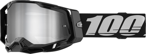 100% Racecraft 2 crossbril Zwart - Zilvere Spiegel Lens ( 2024 collectie )