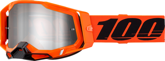 100% Racecraft 2 crossbril Oranje - Zilvere Spiegel Lens ( 2024 collectie )