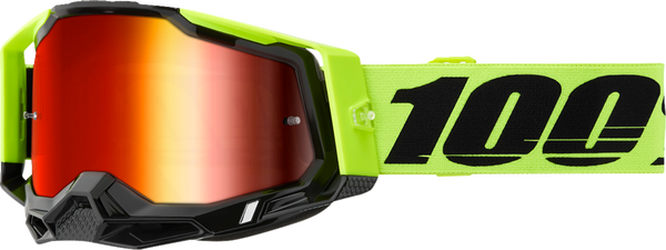100% Racecraft 2 crossbril Geel - Rode Spiegel Lens ( 2024 collectie )