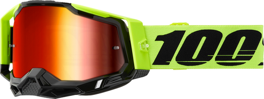 100% Racecraft 2 crossbril Geel - Rode Spiegel Lens ( 2024 collectie )