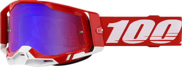 100% Racecraft 2 crossbril Rood- Rode/Blauwe Spiegel Lens ( 2024 collectie )