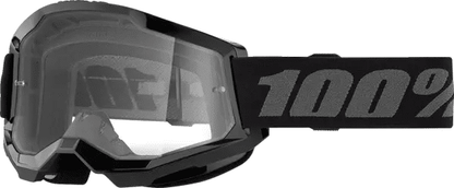 100% Strata 2 Crossbril Zwart - heldere clear lens ( 2026 collection ) - MxProStoreParts