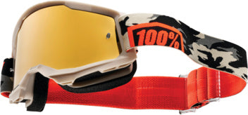 100% Strata 2 Motocross Goggles Kombat - True Gold Mirror lens (2026 collection) 