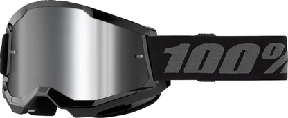 100% Strata 2 Crossbril Zwart - Zilvere Spiegel lens ( 2026 collection )