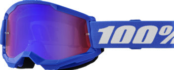 100% Strata 2 Cross Goggles Blue - Blue/Red Mirror Lens (2026 collection) 