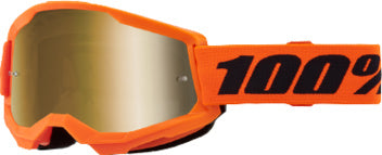 100% Strata 2 Crossbril Fluor Oranje - Goude Spiegel lens ( 2026 collection )