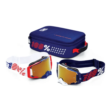 100% Dual Armega Patriot Pro Pack - Wit / Navy + brillenkoffer ( 2026 spring collection )