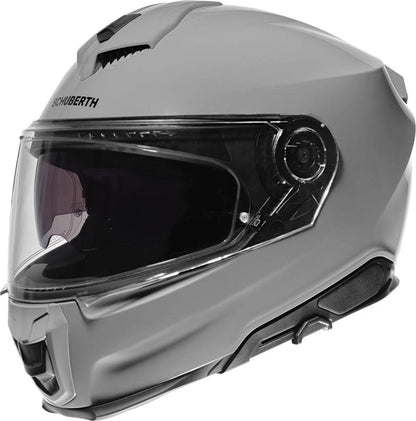 Schuberth S3 Grey full-face motorcycle helmet with clear visor