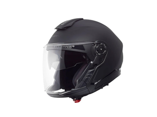 Schuberth J2 matte black motorcycle helmet with clear face shield