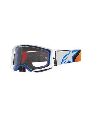Gafas de motocross Alpinestars Supertech Corp – Azul Naranja, Lente transparente