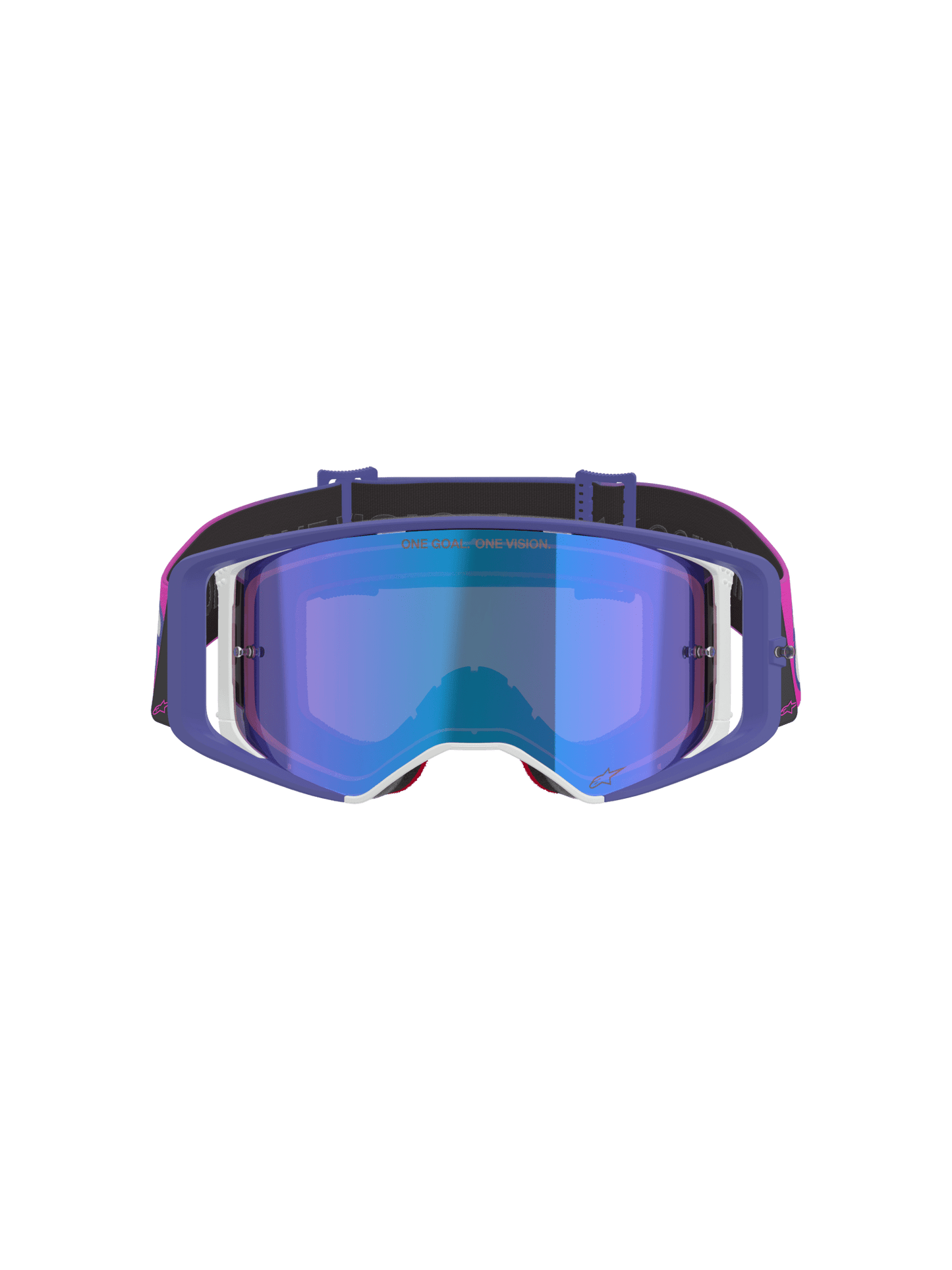 Alpinestars Supertech Vision Vista MX-Schutzbrille Lila Fluopink Spiegelfarben Blau - MxProStoreParts