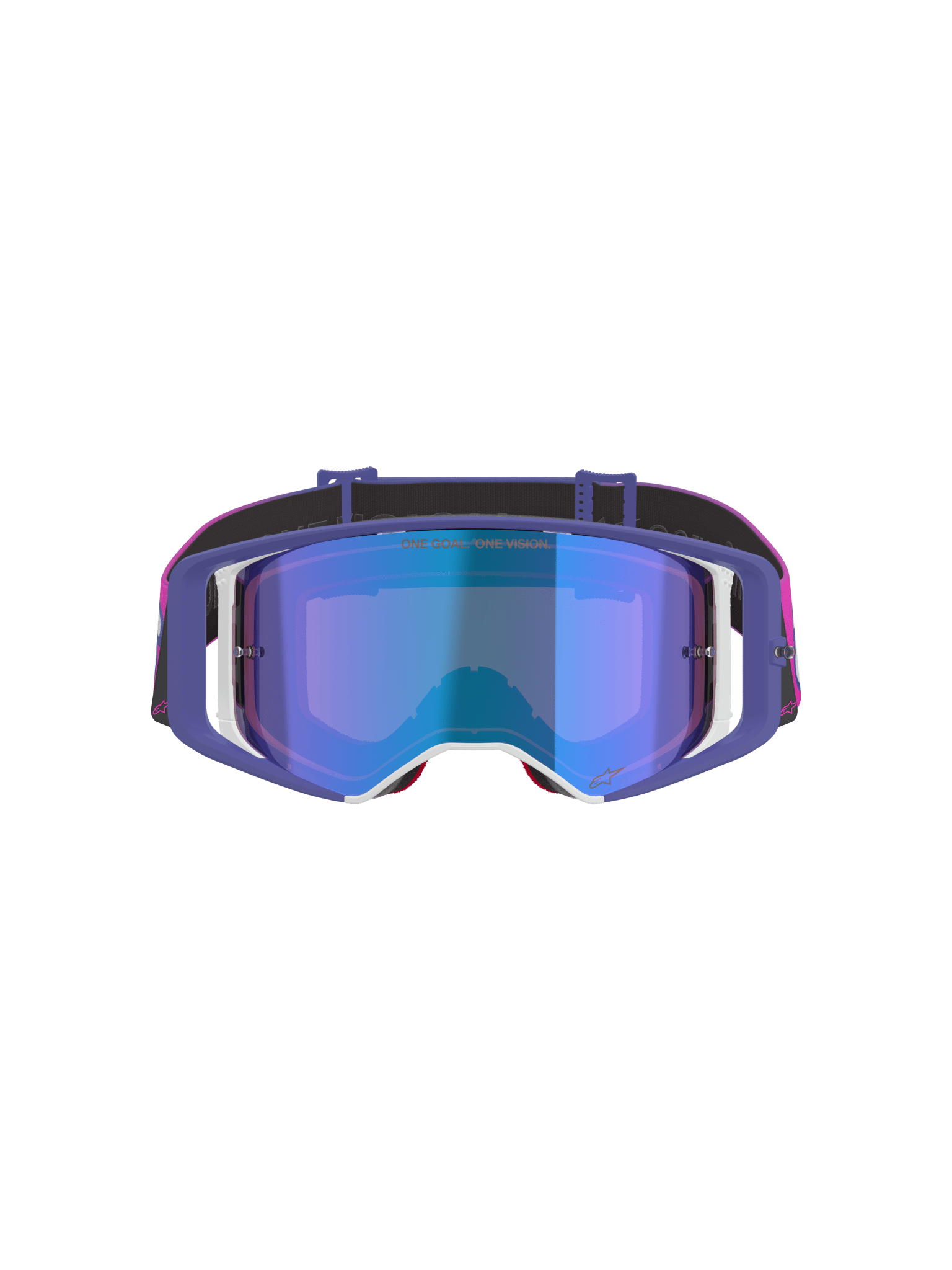 Alpinestars Supertech Vision Vista MX-Schutzbrille Lila Fluopink Spiegelfarben Blau - MxProStoreParts