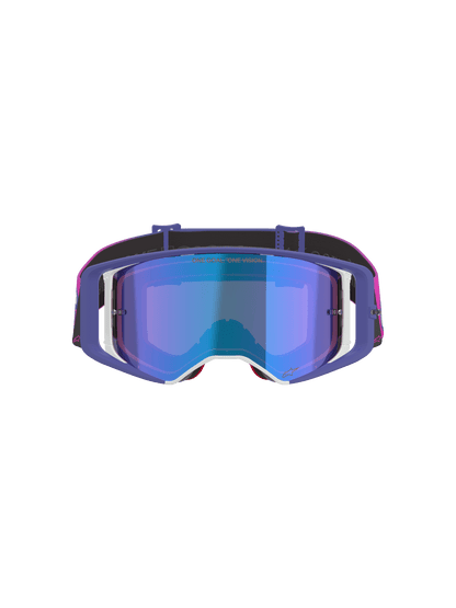 Alpinestars Supertech Vision Vista MX-Schutzbrille Lila Fluopink Spiegelfarben Blau - MxProStoreParts