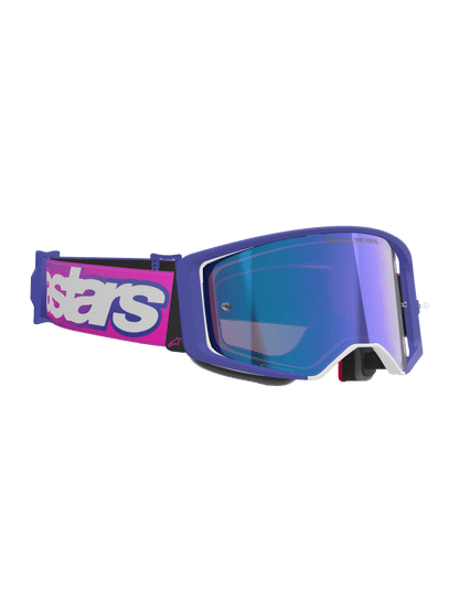 Alpinestars Supertech Vision Vista Schutzbrille Lila Leuchtpink Blau verspiegelt - MxProStoreParts