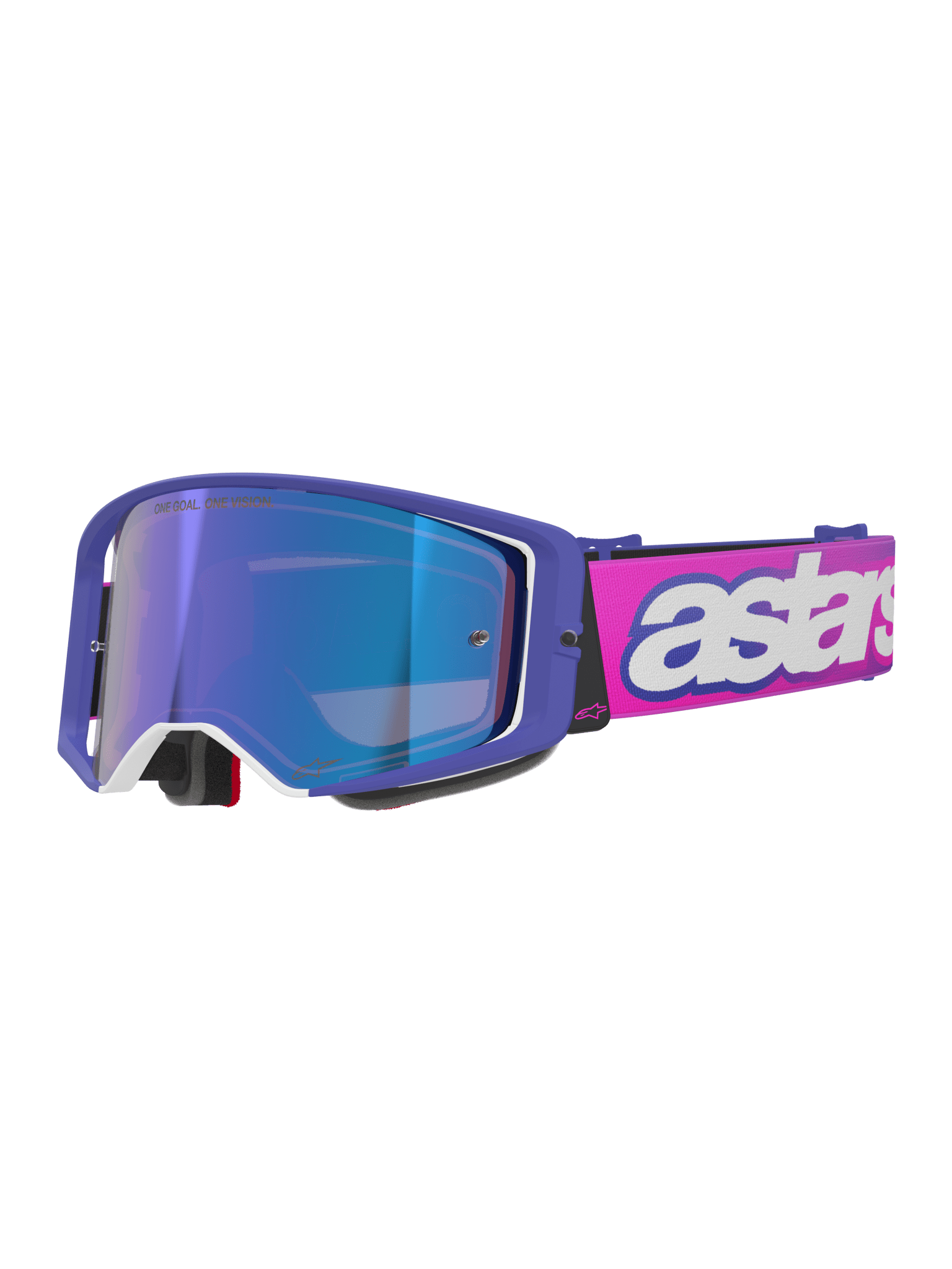 Alpinestars Supertech Vision Vista Sicherheitsbrille Lila Leuchtpink Spiegellblau - MxProStoreParts
