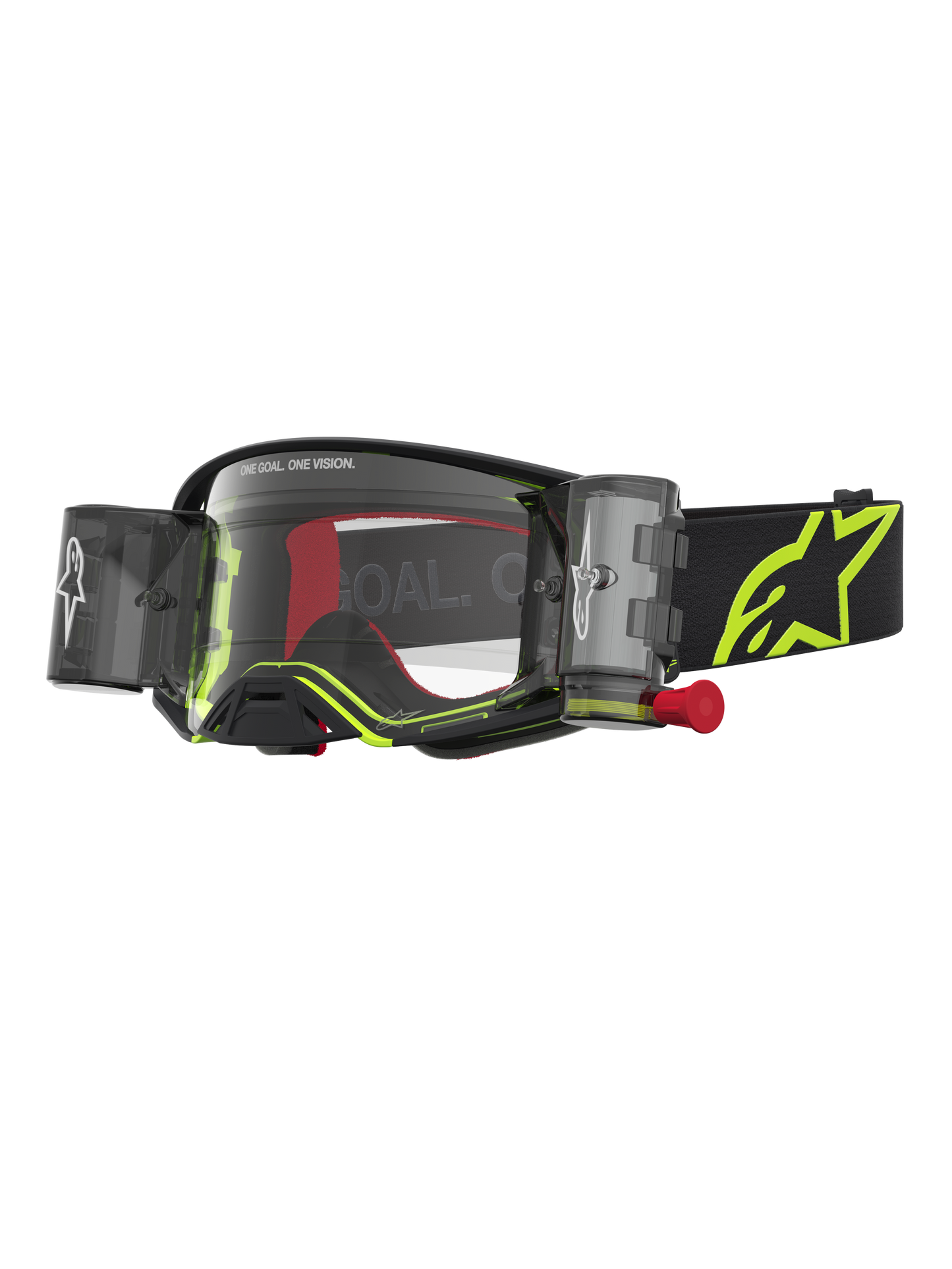Alpinestars Supertech Firma Roll-Off Veiligheidsbril Zwart Geel Fluo Transparant