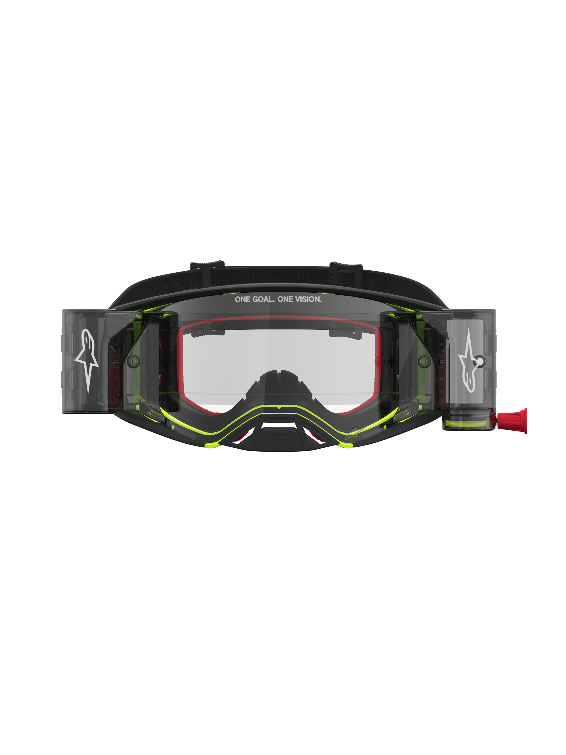 Alpinestars Supertech Firma Roll-Off Veiligheidsbril Zwart Geel Fluo Transparant