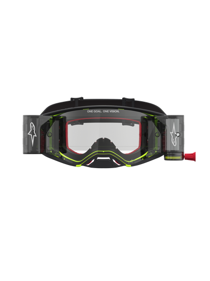 Alpinestars Supertech Firma Roll-Off Veiligheidsbril Zwart Geel Fluo Transparant