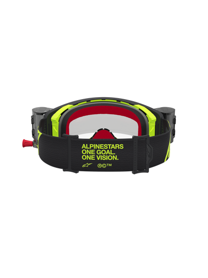 Alpinestars Supertech Firma Roll-Off Veiligheidsbril Zwart Geel Fluo Transparant