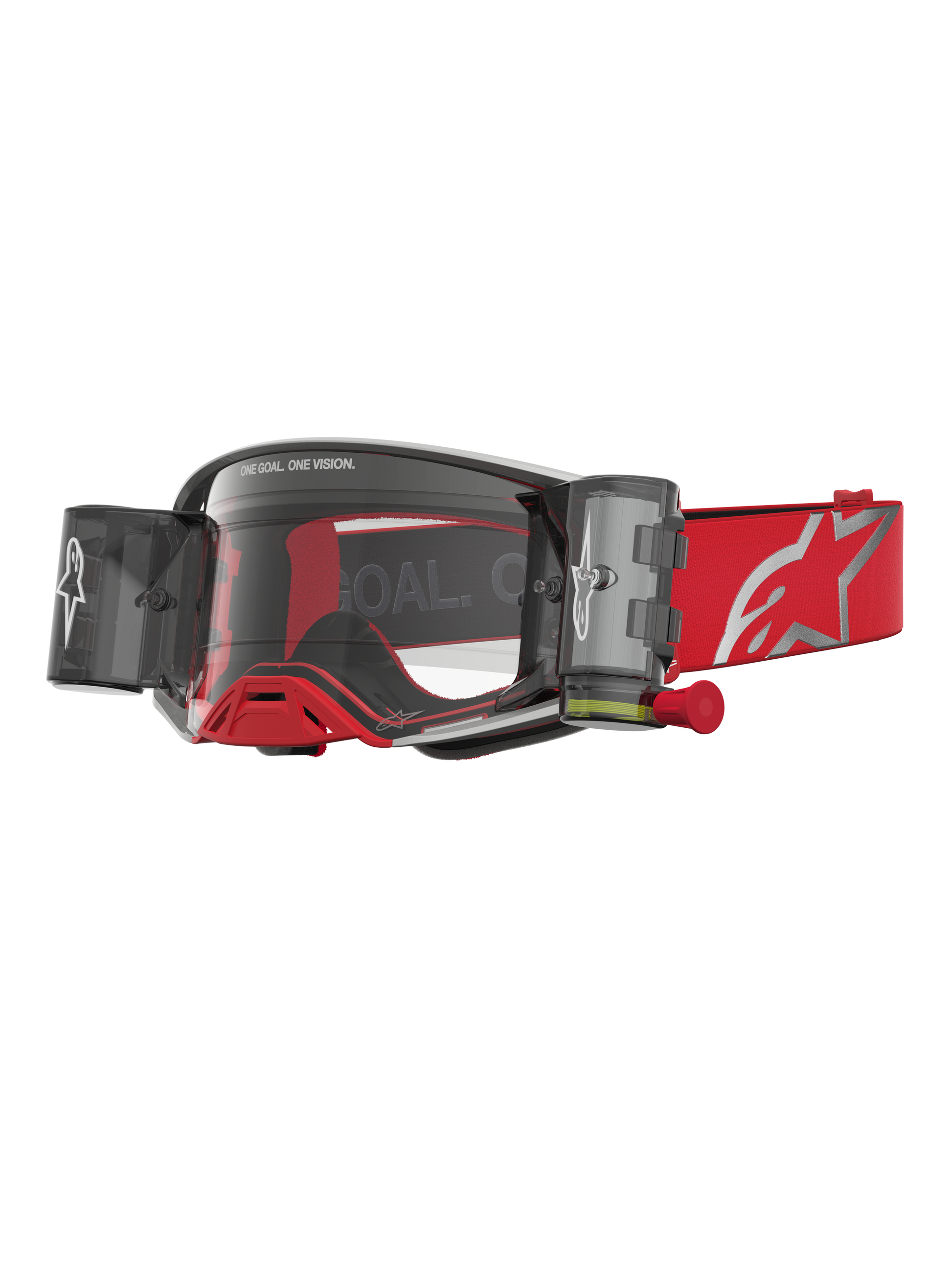 Alpinestars Supertech Firma Roll-Off Veiligheidsbril Rood Zilver Helder One Size