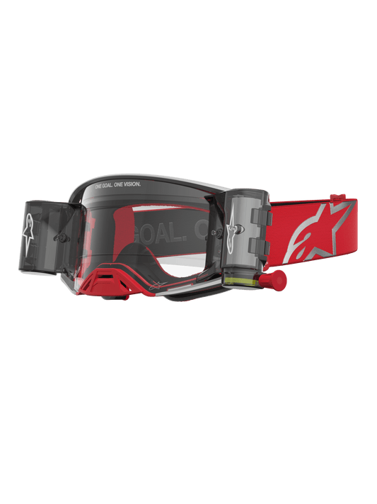 Alpinestars Supertech Firma Roll-Off Veiligheidsbril Rood Zilver Helder One Size - MxProStoreParts