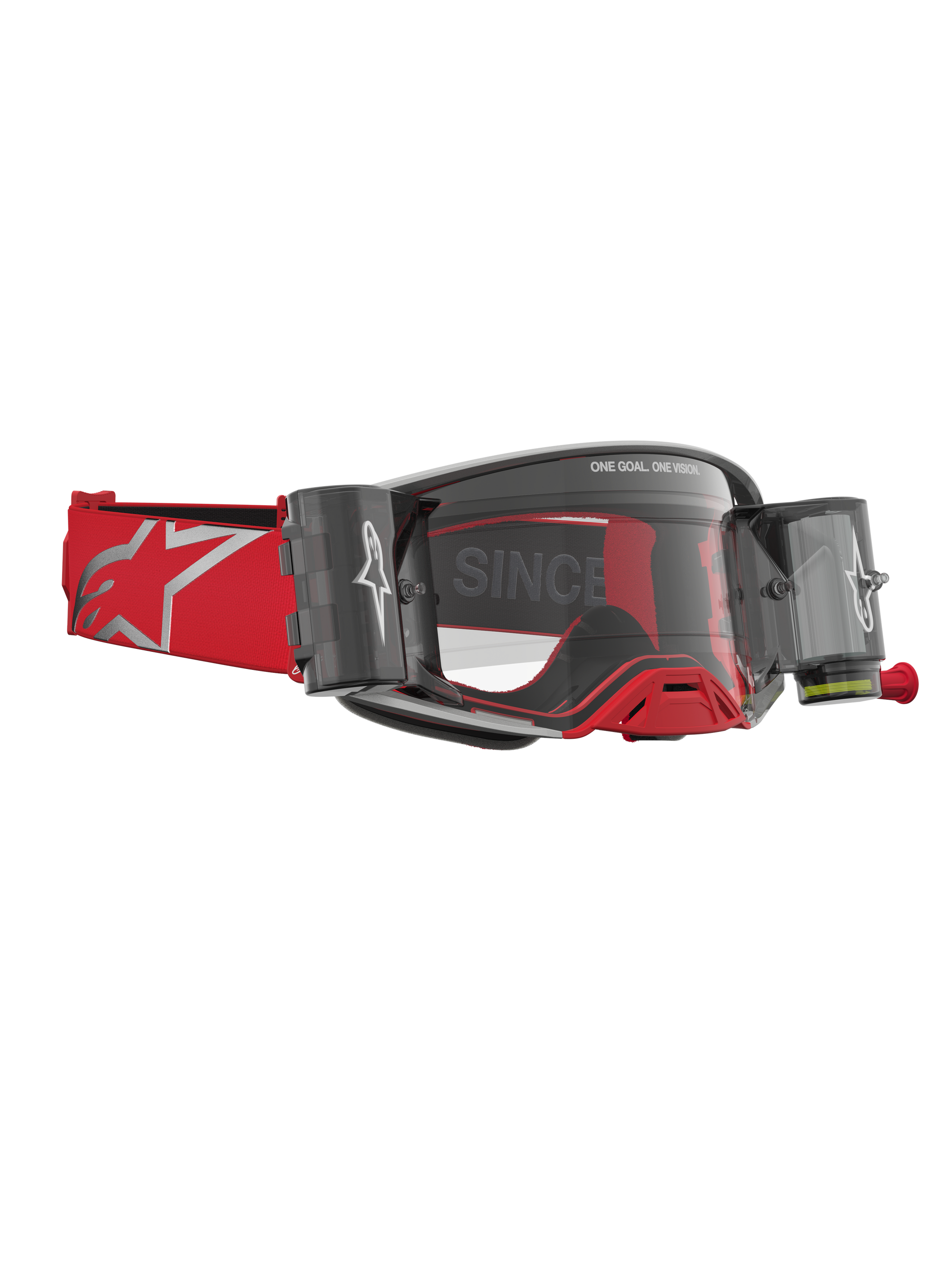 Alpinestars Supertech Firma Roll-Off Veiligheidsbril Rood Zilver Helder One Size