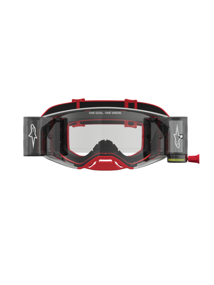 Alpinestars Supertech Firma Roll-Off Veiligheidsbril Rood Zilver Helder One Size