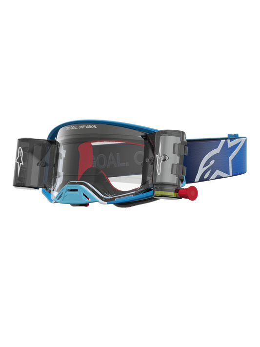 Alpinestars Supertech Firma Roll Off Veiligheidsbril Blauw Zilver Clear One Size