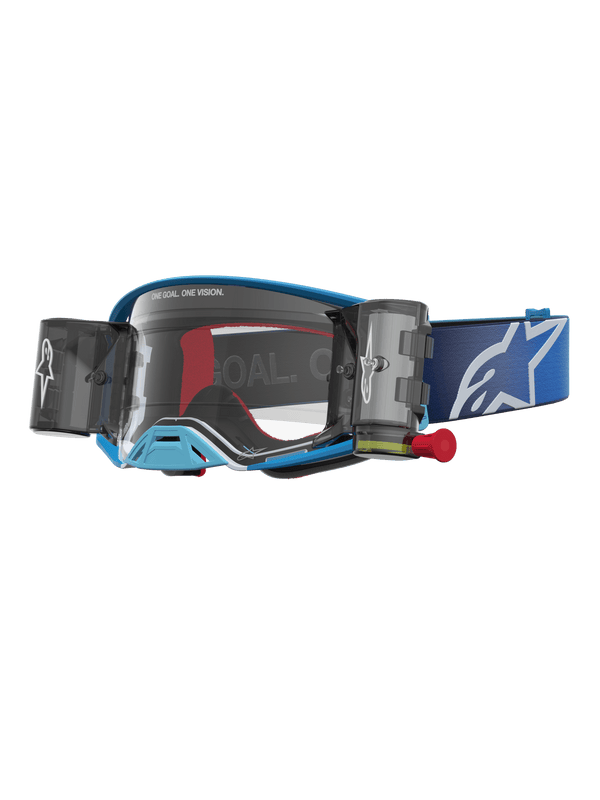 Alpinestars Supertech Firma Roll Off Veiligheidsbril Blauw Zilver Clear One Size - MxProStoreParts