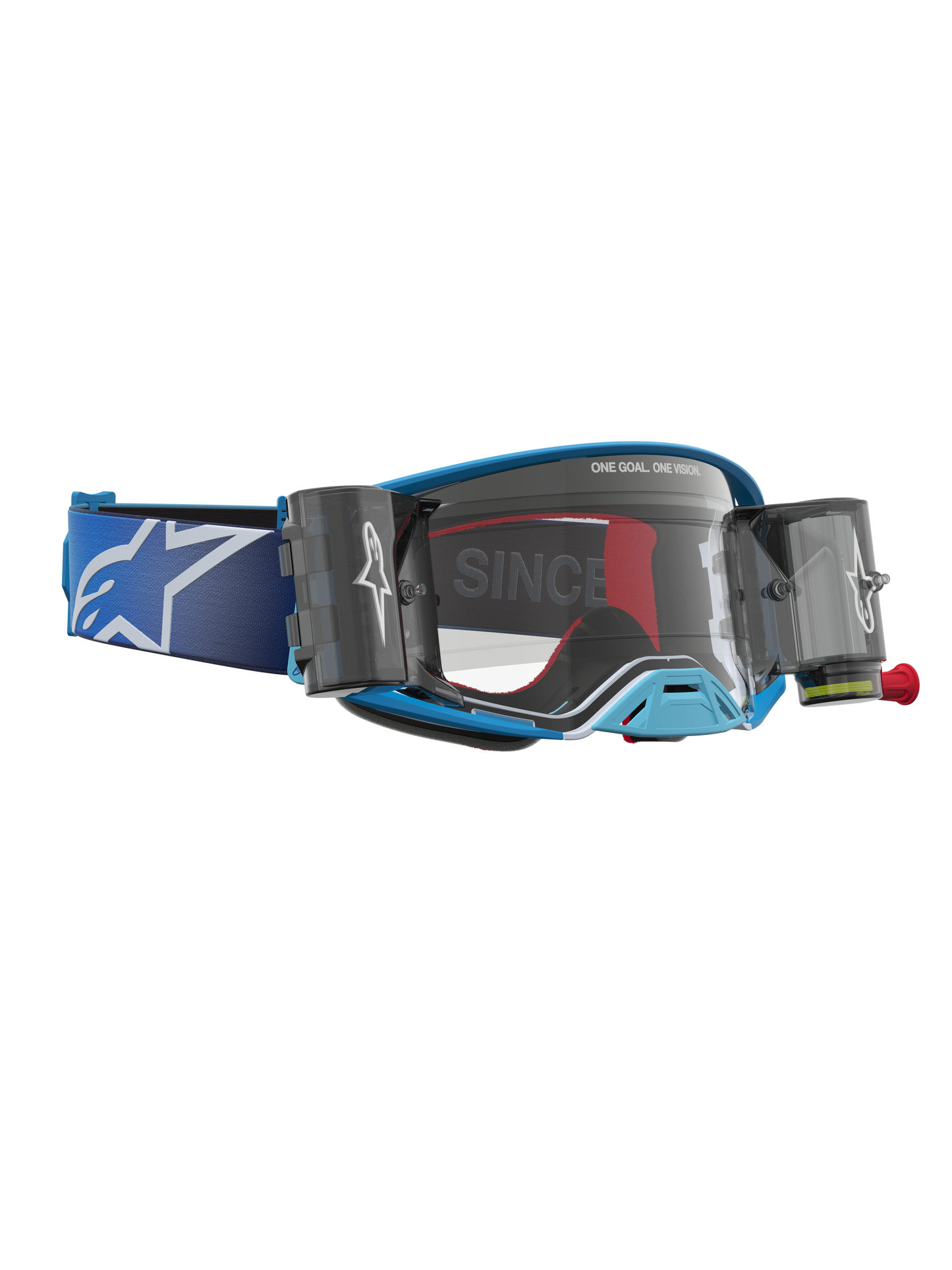 Alpinestars Supertech Firma Roll Off Veiligheidsbril Blauw Zilver Clear One Size