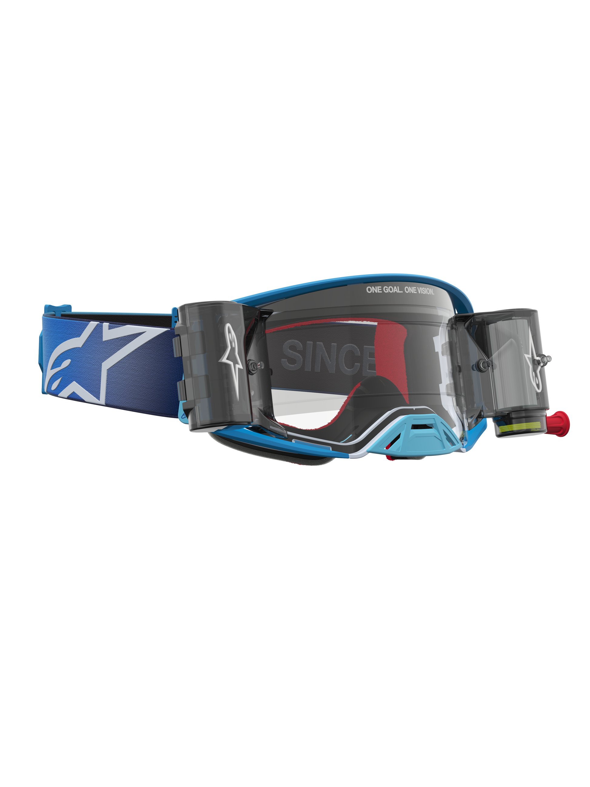 Alpinestars Supertech Firma Roll Off Veiligheidsbril Blauw Zilver Clear One Size