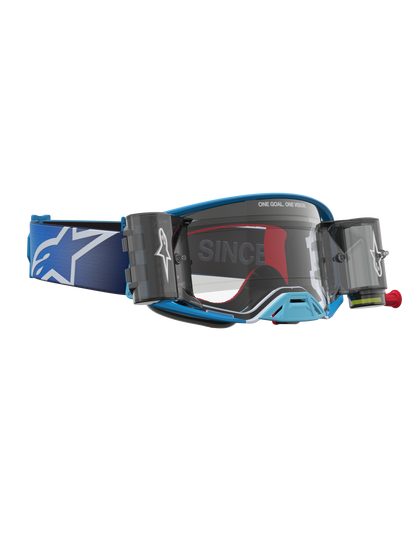 Alpinestars Supertech Firma Roll Off Veiligheidsbril Blauw Zilver Clear One Size