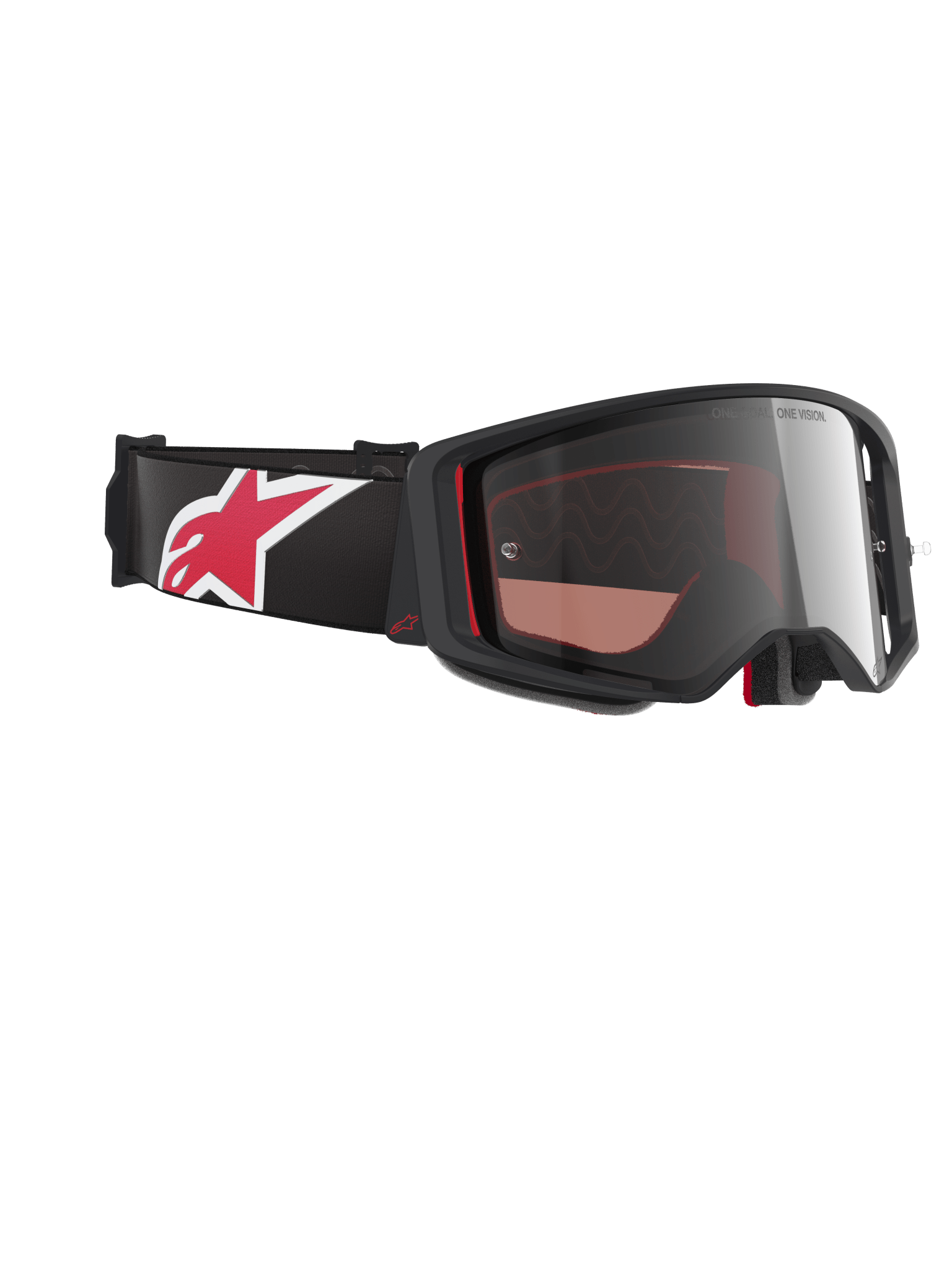 Alpinestars Supertech Corp Schutzbrille Mirror Silver Schwarz Rot - MxProStoreParts