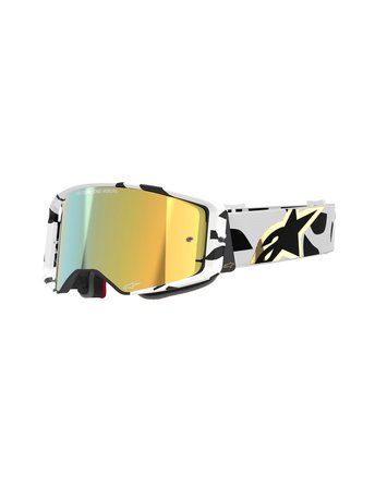 Alpinestars Supertech Corp Goggle – White Gold Mirror Gold