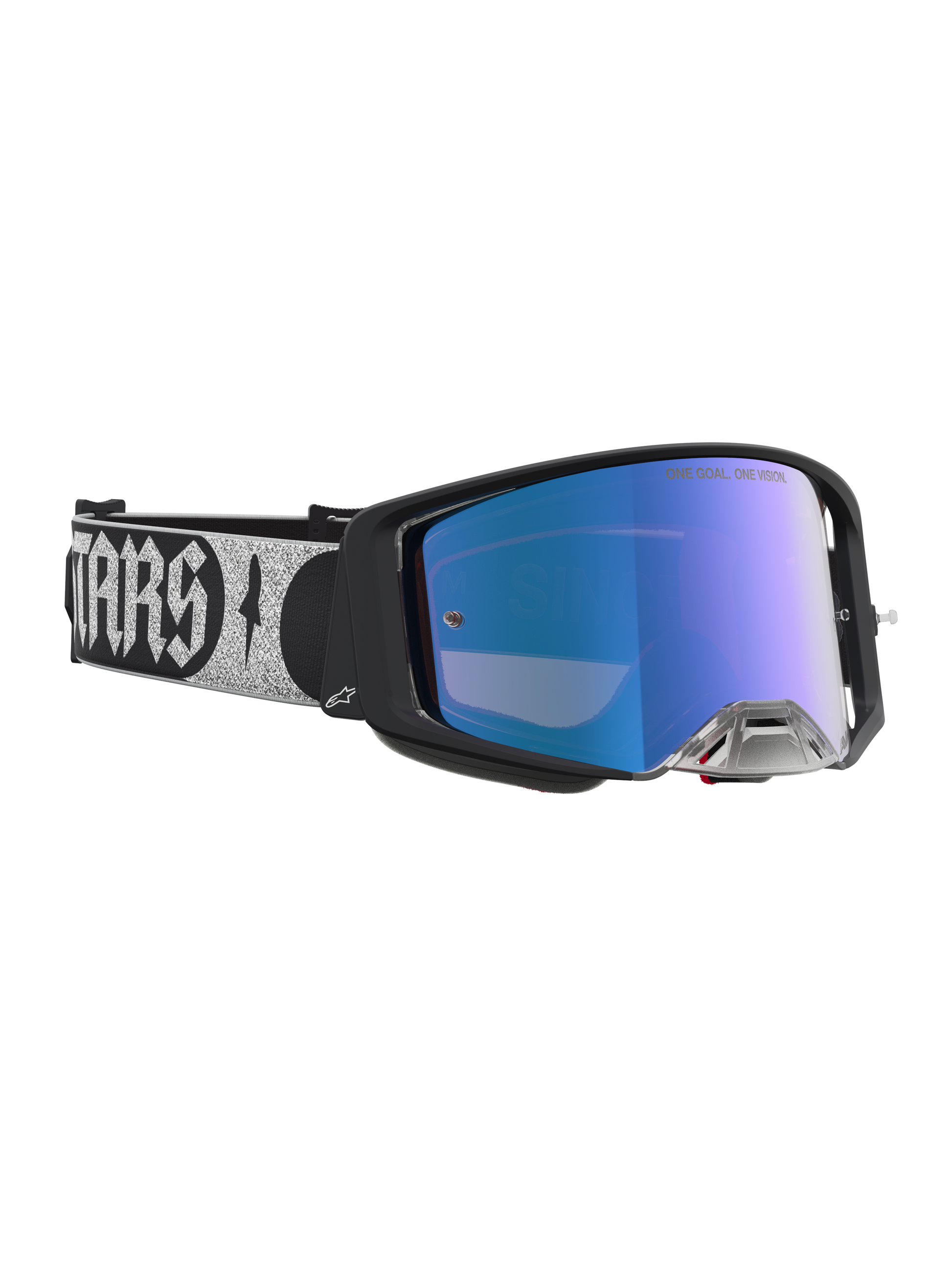 Alpinestars Supertech Atrox Veiligheidsbril Zwart Zilver Spiegel Roze