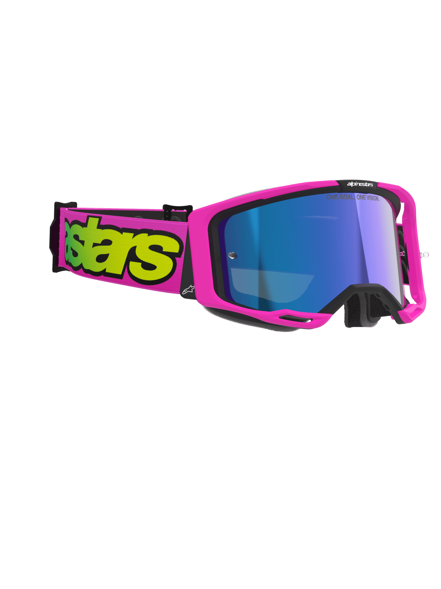 Alpinestars Vision 8 Vista Schutzbrille aus Polyflex, Einheitsgröße Pink/Gelb/Blau - MxProStoreParts