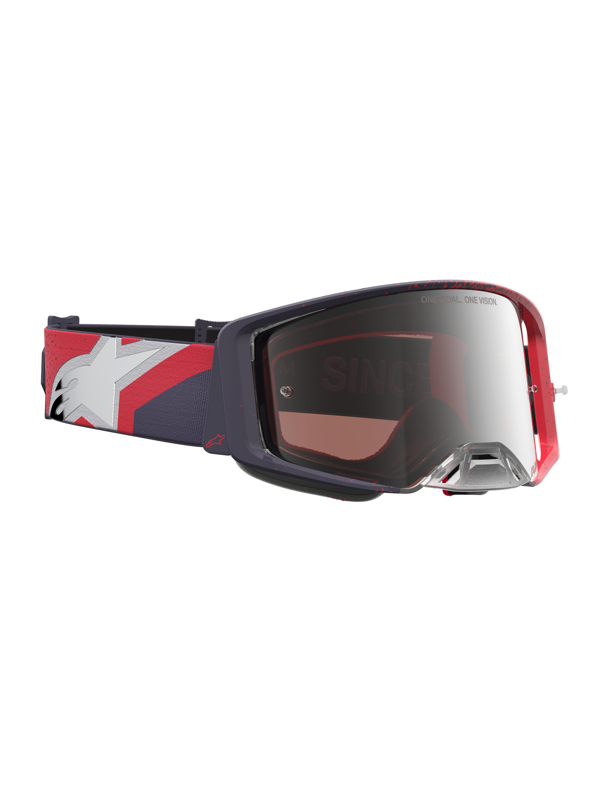 Alpinestars Supertech Hiten Veiligheidsbril Zwart Rood Mirror Zilver One Size