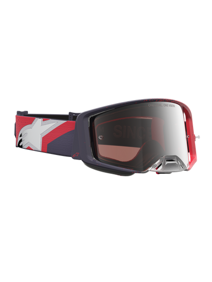 Alpinestars Supertech Hiten Veiligheidsbril Zwart Rood Mirror Zilver One Size